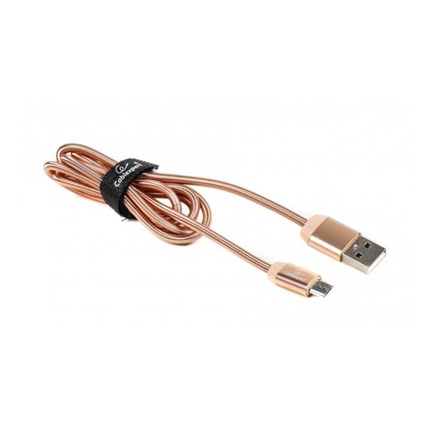 Кабель USB - micro USB 1 м Cablexpert Gold, 2.4А, преміум (CCPB-M-USB-08G) 4908750 фото