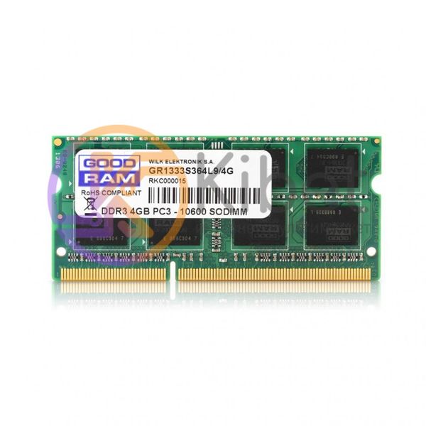 Модуль памяти SO-DIMM, DDR3, 2Gb, 1600 MHz, Goodram, 1.35V (GR1600S3V64L11 2G) 5584140 фото
