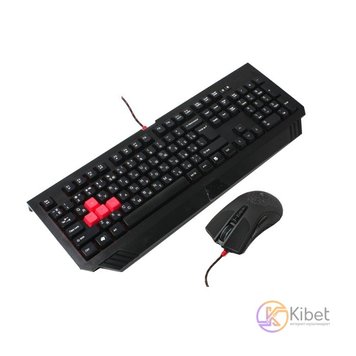 Комплект A4tech Bloody B1500, клавиатура+мышь, чорный, USB, силиконовые клавиши 3481710 фото