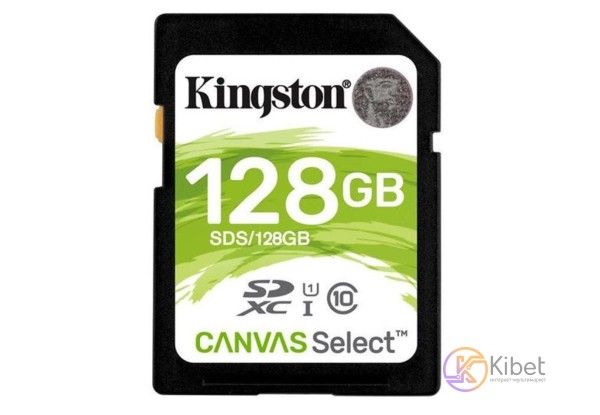 Карта памяти SDHC, 128Gb, Class10 UHS-I, Kingston Canvas Select (SDS 128GB) 5341590 фото