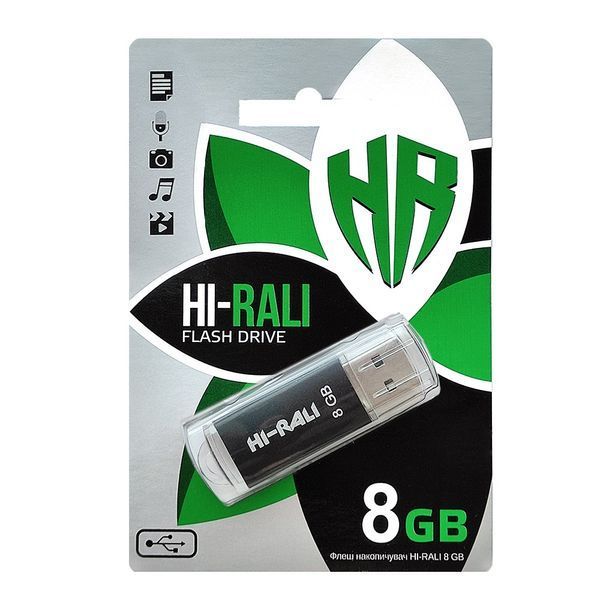 Флеш накопичувач USB 8Gb Hi-Rali Rocket, Black, USB 2.0 (HI-8GBVCBK) 4382820 фото