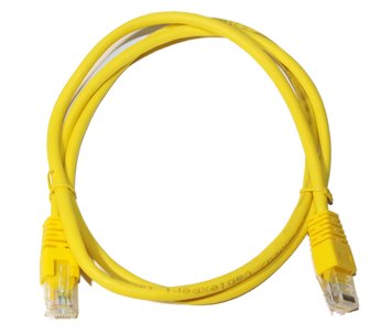 Патч-корд 1 м, UTP, Yellow, Cablexpert, литий, RJ45, кат.5е (PP12-1M/Y) 4804440 фото