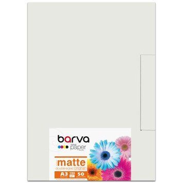 Фотобумага Barva, матовая, двухсторонняя, A3, 190 г/м&sup2;, 50 л, серия "Original" (IP-B190-124) 3473190 фото