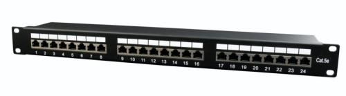 Патч-панель 24 порта, 19", Cablexpert, 1U, Cat.5e, FTP, Black (NPP-C524-002) 6557940 фото