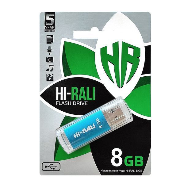 Флеш накопитель USB 8Gb Hi-Rali Rocket, Blue, USB 2.0 (HI-8GBVCBL) 4561170 фото