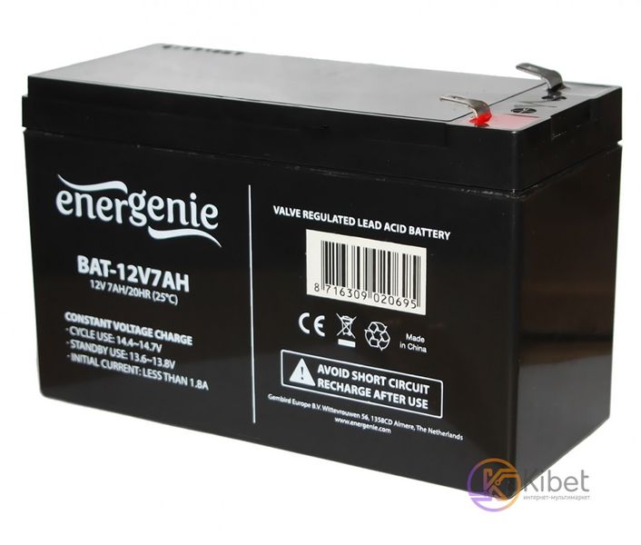 Батарея для ДБЖ 12В 7Ач EnerGenie 64x94x150 (ШхВхД) BAT-12V7AH 1511160 фото