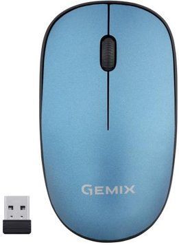 Мышь Gemix GM195 1200 DPI беспроводная, Blue, Мини-USB ресивер (GM195BL) 6513540 фото