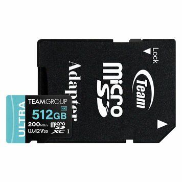 Карта пам'яті microSDXC, 512Gb, Team Ultra, SD адаптер (TULMSDX512GIA2V3022503) 9548940 фото