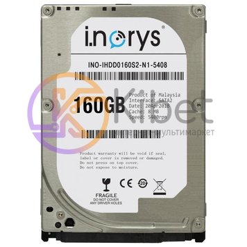 Жесткий диск 2.5' 160Gb i.norys, SATA2, 8Mb, 5400 rpm (INO-IHDD0160S2-N1-5408) 4938960 фото