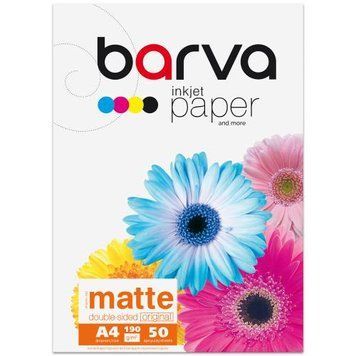 Фотобумага Barva, матовая, двухсторонняя, A4, 190 г/м&sup2;, 50 л, серия "Original" (IP-B190-057) 3473160 фото