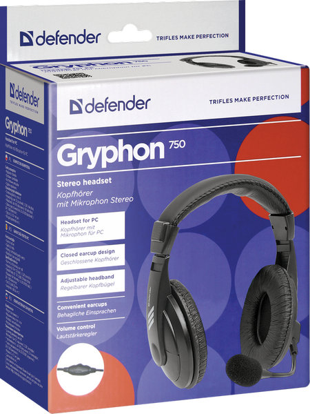 Наушники Defender Gryphon 750, Black (63750) 3969510 фото