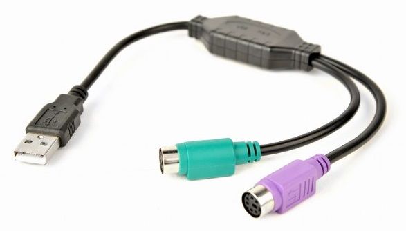 Перехідник USB - 2xPS/2, Cablexpert, Black, 30 см (UAPS12-BK) 6250470 фото
