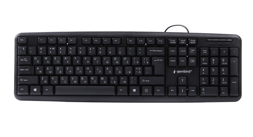 Клавіатура Gembird KB-U-103-UA стандартна, USB, Black 3284910 фото
