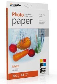 Фотобумага ColorWay, матовая, A4, 190 г/м&sup2;, 20 л (PM190020A4) 3498660 фото