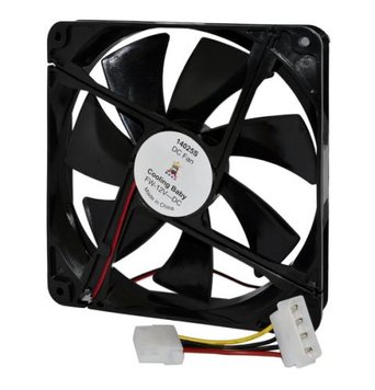 Вентилятор 140 mm Cooling Baby 14025S чорний лак, 140x140x25мм HB 1200 об/хв 25дБ, SB 12В 0.25A 5014230 фото