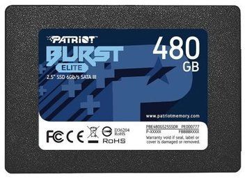 Твердотельный накопитель SSD 480Gb, Patriot Burst Elite, SATA3, 2.5" (PBE480GS25SSDR) 6528030 фото
