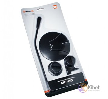 Микрофон REAL-EL MC-20 Black, на подставке, кабель 1.8 м 4158060 фото