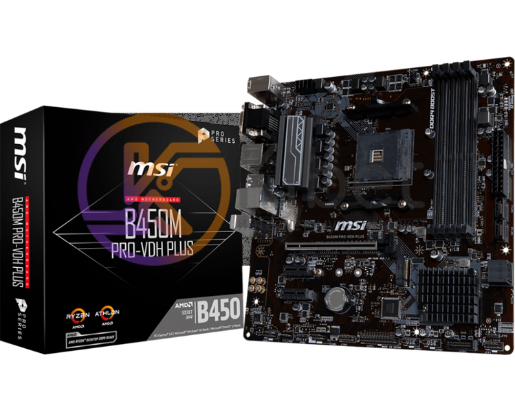 Материнская плата AM4 (B450) MSI B450M PRO-VDH PLUS, B450, 4xDDR4, Int.Video(CPU 5275830 фото