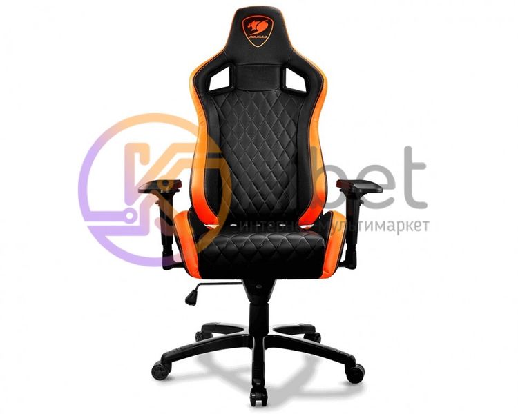 Ігрове крісло Cougar Armor S дихаюча екошкіра, сталевий каркас, чорний+оранжевий 4988460 фото