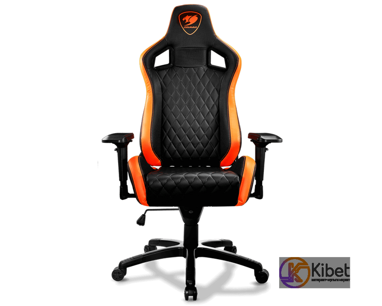 Ігрове крісло Cougar Armor S дихаюча екошкіра, сталевий каркас, чорний+оранжевий 4988460 фото
