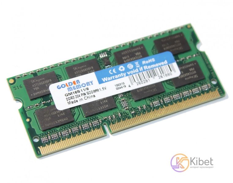 Пам'ять SO-DIMM, DDR3, 8Gb, 1600 MHz, Golden Memory, 1.5V (GM16S11/8) 4861290 фото