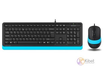 Комплект A4Tech Fstyler Sleek Multimedia Comfort F1010, Black Blue, клавиатура+м 5281440 фото