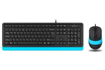 Комплект A4Tech Fstyler Sleek Multimedia Comfort F1010, Black/Blue, клавіатура+миша, USB 5281440 фото