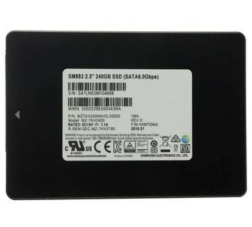 Твердотельный накопитель SSD 240Gb, Samsung SM883, SATA3, 2.5", Bulk (MZ-7KH2400) (Refurbished) 9828330 фото