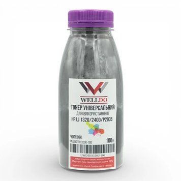 Тонер HP LJ 1160/1320/2015/3390/3392, Canon LBP-3300/3360, 100 г, Welldo (UWDTH1320U-100) 4947270 фото