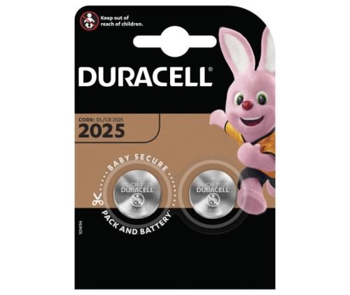 Батарейка CR2025, літієва, Duracell, 2 шт, Blister (DL2025) 6401190 фото