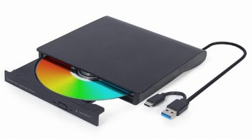 Зовнішній оптичний привід Gembird, Black, DVD+/-RW, USB 3.1 / Type-C (DVD-USB-03) 7854570 фото