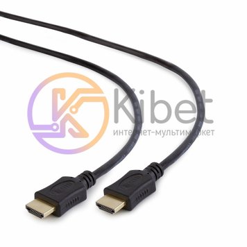 Кабель HDMI - HDMI 1 м Cablexpert Black, V1.4, позолоченные коннекторы (CC-HDMI4 4032630 фото
