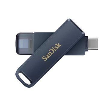 Флеш накопитель USB 64Gb SanDisk iXpand Luxe, Blue, Lightning / Type-C 3.1 (SDIXD0N-064G-GG6NN) 9769680 фото