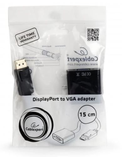 Перехідник DisplayPort (M) - VGA (F), Cablexpert, Black, 15 см (AB-DPM-VGAF-02) 6320220 фото