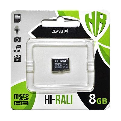 Карта памяти microSDHC, 8Gb, Class10, Hi-Rali, без адаптера (HI-8GBSDCL10-00) 3753840 фото