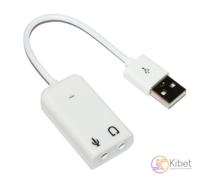 Звукова карта USB 2.0, 7.1, Dynamode C-Media 108, White, 90 дБ, Xear 3D, Box (USB-SOUND7-WHITE) 4480170 фото