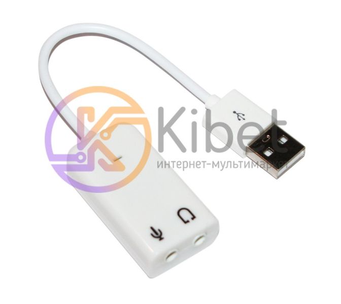 Звукова карта USB 2.0, 7.1, Dynamode C-Media 108, White, 90 дБ, Xear 3D, Box (USB-SOUND7-WHITE) 4480170 фото