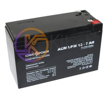 Батарея для ИБП 12В 7Ач LogicPower, AGM LPM12-7.0AH, ШхДхВ 150x64x94 (3862) 5109120 фото