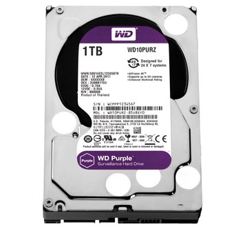 Жесткий диск 3.5" 1Tb Western Digital Purple, SATA3, 64Mb, 5400 rpm (WD10PURZ) 4460910 фото