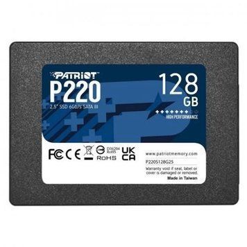 Твердотельный накопитель SSD 128Gb, Patriot P220, SATA3, 2.5" (P220S128G25) 7854600 фото
