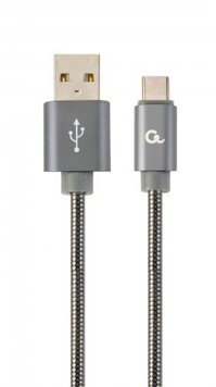 Кабель USB - USB Type-C 1 м Cablexpert Grey, 2.1А (CC-USB2S-AMCM-1M-BG) 5329770 фото