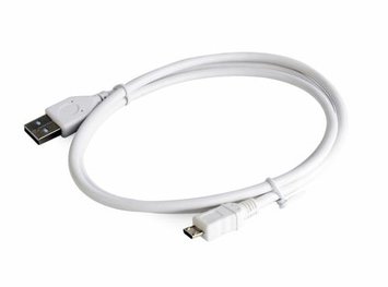 Кабель USB - micro USB 0.5 м Cablexpert White, преміум (CCP-mUSB2-AMBM-W-0.5M) 4037010 фото