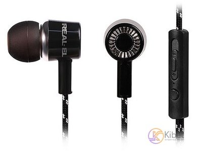 Наушники REAL-EL Z-1755, Black White, с микрофоном, Mini jack 3.5 мм 4pin, вакуу 6155640 фото