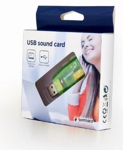 Звукова карта USB 2.0, 5.1, Gembird, Green, Box (SC-USB-01) 6542460 фото