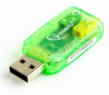 Звуковая карта USB 2.0, 5.1, Gembird, Green, Box (SC-USB-01) 6542460 фото