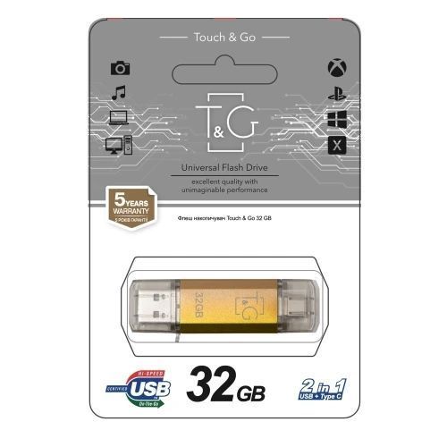 Флеш накопитель USB 32Gb T&G Star TG009TC, Gold, Type-C / USB 2.0 (TG009TC-32GGD) 9154800 фото