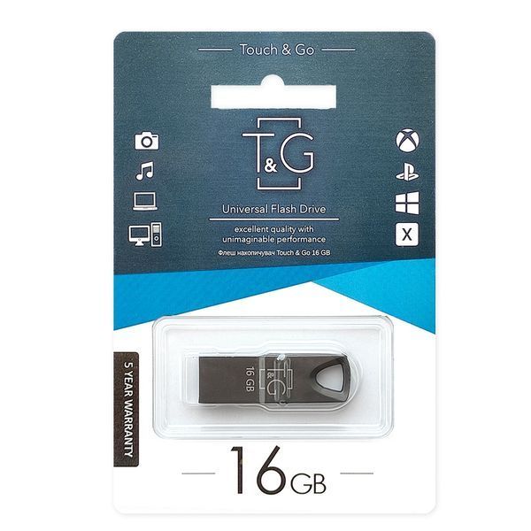 Флеш накопичувач USB 16Gb T&G Metal TG117, Black, USB 2.0 (TG117BK-16G) 6162810 фото
