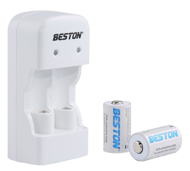 Зарядное устр-во Beston BST-CD643 + 2 x CR123A, White (AAB1885) 8583660 фото