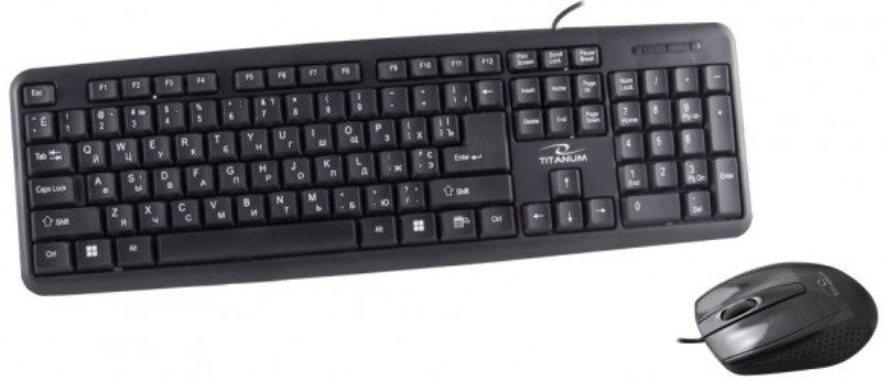 Комплект Esperanza Titanum TK110UA, Black, USB, клавіатура+миша 6528660 фото