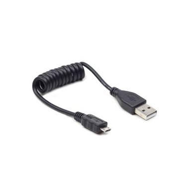 Кабель USB - micro USB 0.6 м Cablexpert Black, спіральний (CC-mUSB2C-AMBM-0.6M) 4036470 фото